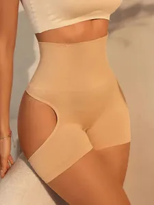 High waist butt lifting shapewear with sexy cut-out design in nude skin-friendly fabric