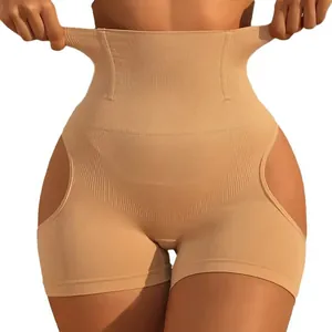 High-waist tummy control shaper with side cutouts for butt lifting and body shaping