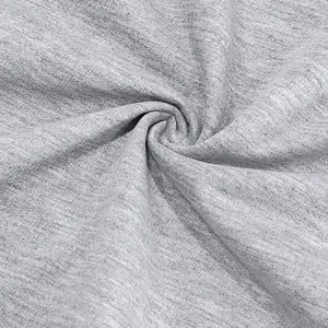 Macro close-up of grey heathered heavy-weight terry fabric texture for sports set