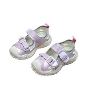 Kids' closed-toe breathable sport sandals with adjustable buckle straps for outdoor play.