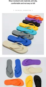 Variety of colorful fashion flip-flops with anti-slip textured soles for summer beach