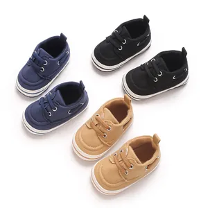 Infant Baby First Walker Shoes Korean Style Casual Canvas Anti-Slip Soft Sole Newborn Toddler Sneakers Breathable Lightweight Crib Shoes For Boys Girls