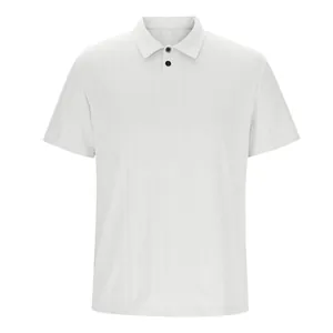 Vorderansicht weißes Herren-Poloshirt mit einem strukturiertem Rautenstrickmuster