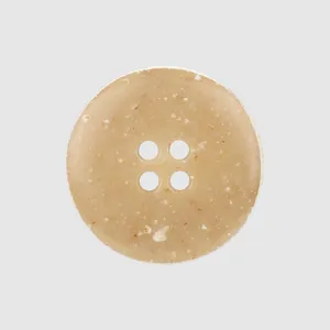 Classic round beige urea resin 4-hole button for high-end clothing and workwear