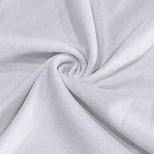 Detailed macro view showing the white breathable mesh fabric on a quick-dry polo shirt