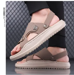Professional men's non-slip soft sole beach sandals with dual-purpose slippers design.