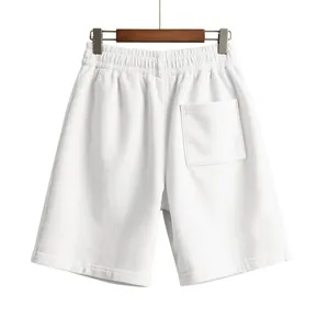 Pantaloncini sportivi minimalisti da uomo in velluto a coste bianco con tasca posteriore