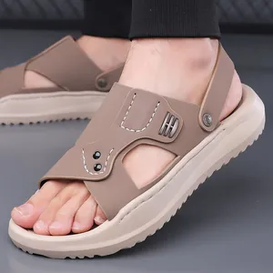 Men's non-slip beach sandals with soft sole and versatile two-way wear design
