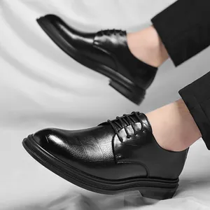 Zapatos de Vestir para Hombre Negro Formal Cordones Cuero Relieve Oxford para Boda Oficina Talla Grande Estilo Británico