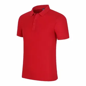 Red men's short-sleeved Polo shirt with breathable fabric and classic collar detail