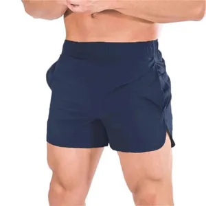 Men's navy blue athletic quick-dry shorts for summer gym fitness and running training