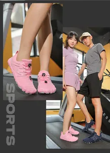 Breathable outdoor fitness training shoes for men and women shown in a gym setting
