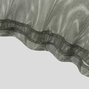 Close-up of breathable olive green mesh fabric for men's fitness vest.