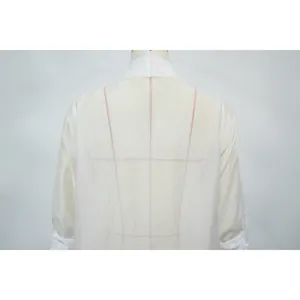 Back view detail of white sheer chiffon long sun protection cardigan jacket