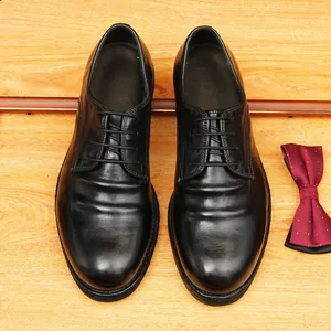 Hochwertige Vintage Goodyear Leder Derby Schuhe in Schwarz für Business und Freizeit