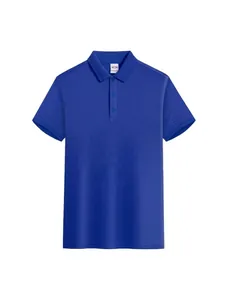 Classica polo a maniche corte in cotone piqué blu reale da uomo, stile casual e traspirante.
