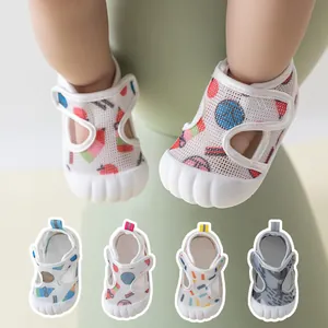 Breathable mesh infant sandals with soft anti-slip soles for toddlers 0-2 years old