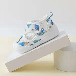 Breathable mesh baby walking sandals with non-slip soft sole for summer infants
