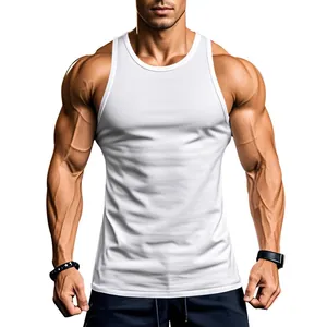 Macro view of white slim-fit muscle tank top for professional GYM fitness training