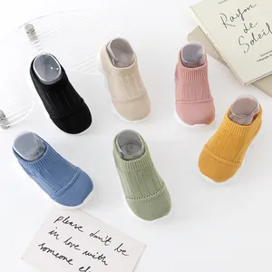 Breathable knit baby sock shoes with non-slip soft soles in multiple vibrant colors