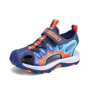 Sandales de sport pour garçons avec bout fermé et maille respirante et durable bleu