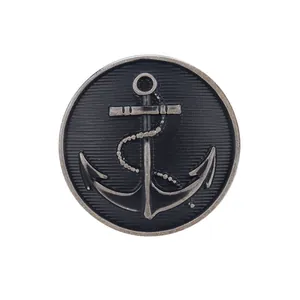Vintage-Harnstoffknopf mit nautischem Anker-Motiv für hochwertige Arbeitskleidung und Mäntel
