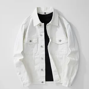 Men Retro Japanese Streetwear Denim Jacket Solid Cotton Casual Workwear Outerwear Button Top For Men Teenagers