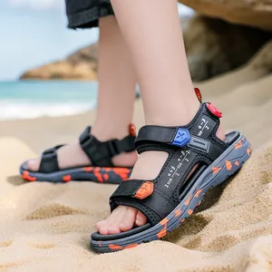 Boys Summer Sandals Lightweight Soft Sole Beach Shoes Woven Fabric Rubber Sole Casual Fashion Outdoor Kids Sandal Shoes