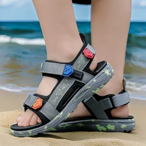 Boys casual beach sandals with soft soles and colorful accents for summer outdoor wear.