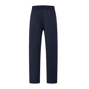Vue arrière d'un pantalon décontracté bleu marine pour hommes avec taille élastique