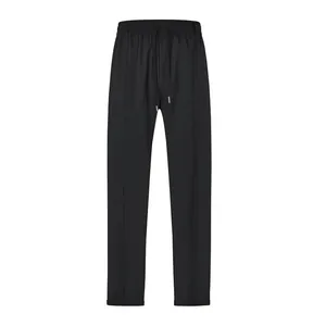 Pantalon décontracté noir classique pour homme avec taille élastique à cordon de serrage