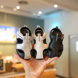 Baby Kleinkind Lauflernschuhe Sommer Jungen Mädchen Sandalen Mikrofaserleder Weiche Sohle Rutschfest Klettverschluss Geschlossene Zehen Lässige Säuglingsschuhe