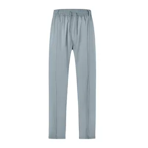 Pantalon décontracté bleu clair pour homme, coupe ajustée avec cordon de serrage et taille élastique
