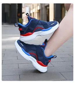Zapatillas deportivas infantiles transpirables con cierre de velcro cómodo