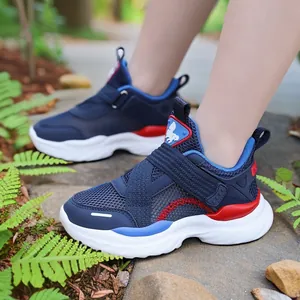 Zapatillas de Correr Transpirables de Malla para Niños Deportivas Ligeras Antideslizantes con Velcro para Diario