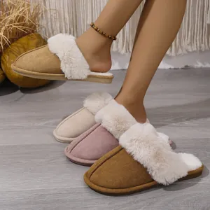 Variety of cozy winter furry slippers with plush lining and soft non-slip soles.