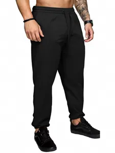 Schwarze schnelltrocknende Jogginghose für Herren mit Kordelzug für Sport und Fitness