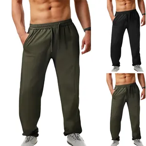 Herren Jogginghose Schnelltrocknend Elastisch Polyester Kordelzug Einfarbig Locker Sportliche Freizeithose Für Fitness Training