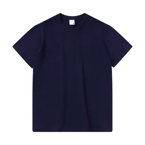 Men's classic oversize navy blue crewneck short sleeve t-shirt for summer wear