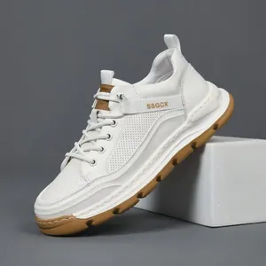 Sneaker alla Moda da Uomo in Pelle Bovina Primo Strato Suola Spessa Ultra Leggera Scarpe da Corsa Casual Traspiranti Scarpe Sportive