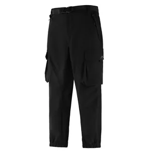 Heren Outdoor Cargobroek Multi-Pocket Stretch Wandelbroek Casual Sportieve Jogger Bottom Met Riem Voor Herfst