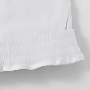 Close-up detail of the white elastic waistband on men's casual tactical cargo shorts