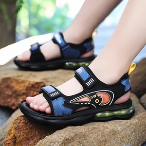 Sandalias Deportivas para Niños Con Cojín de Aire Zapatos de Playa Al Aire Libre Punta Abierta Con Cierre de Velcro Calzado Infantil