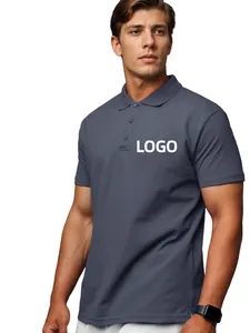 Polo de algodón gris marengo para hombre con logotipo personalizable en el pecho