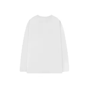 Vue arrière d'un t-shirt blanc uni à manches longues en coton 200g pour hommes et femmes