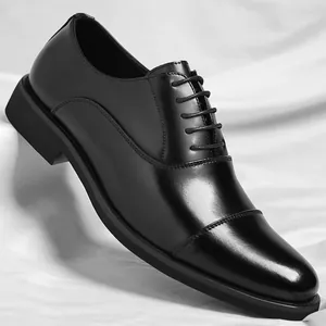 Zapatos de Vestir de Negocios para Hombre Punta de Capuchón Zapatos Oxford Cuero Regenerado Puntiagudo Cordones
