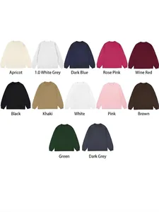 Premium heavyweight cotton men's long sleeve T-shirt shown in multiple solid colors
