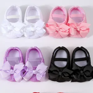 Süße Baby Mädchen Prinzessin Lauflernschuhe Weiche Sohle Atmungsaktiv Segeltuch Spitze Schleife Kleinkind Bodenschuhe