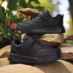 Children's Casual White Sneakers Breathable Mesh Synthetic Leather Board Shoes For Boys Girls School Kindergarten Performance