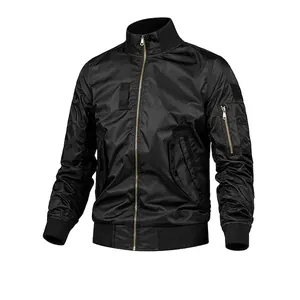 Chaqueta Bomber Informal para Hombre Estilo Béisbol Holgado Top Con Cremallera y Parche Bordado Cortavientos de Poliéster para Jóvenes